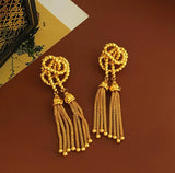 Vintage Knotted Golden Tassel Earrings