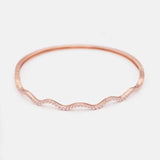 Purple Crystal Wavy Bracelet 14K Rose Plated Wedding Jewelry