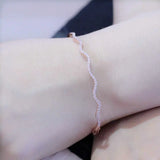 Purple Crystal Wavy Bracelet 14K Rose Plated Wedding Jewelry