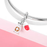 Microphone brush pendant S925 sterling silver bead bracelet