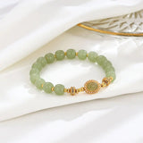 Hotan Jade Bracelet for Women - Natural Beaded Bangles for Wedding