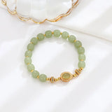 Hotan Jade Bracelet for Women - Natural Beaded Bangles for Wedding