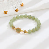 Hotan Jade Bracelet for Women - Natural Beaded Bangles for Wedding