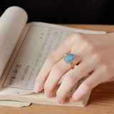 Romantic Ice Chalcedony Ring for Women - Wedding Jewelry Accessory