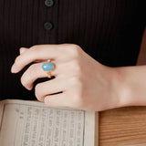 Romantic Ice Chalcedony Ring for Women - Wedding Jewelry Accessory