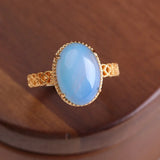 Romantic Ice Chalcedony Ring for Women - Wedding Jewelry Accessory
