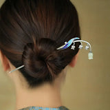 Silver Hetian Jade Lily of the Orchid Hair Jewelry Hanfu Accessories
