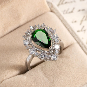 Elegant Zircon Emerald Wedding Jewelry Set