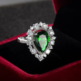 Elegant Zircon Emerald Wedding Jewelry Set