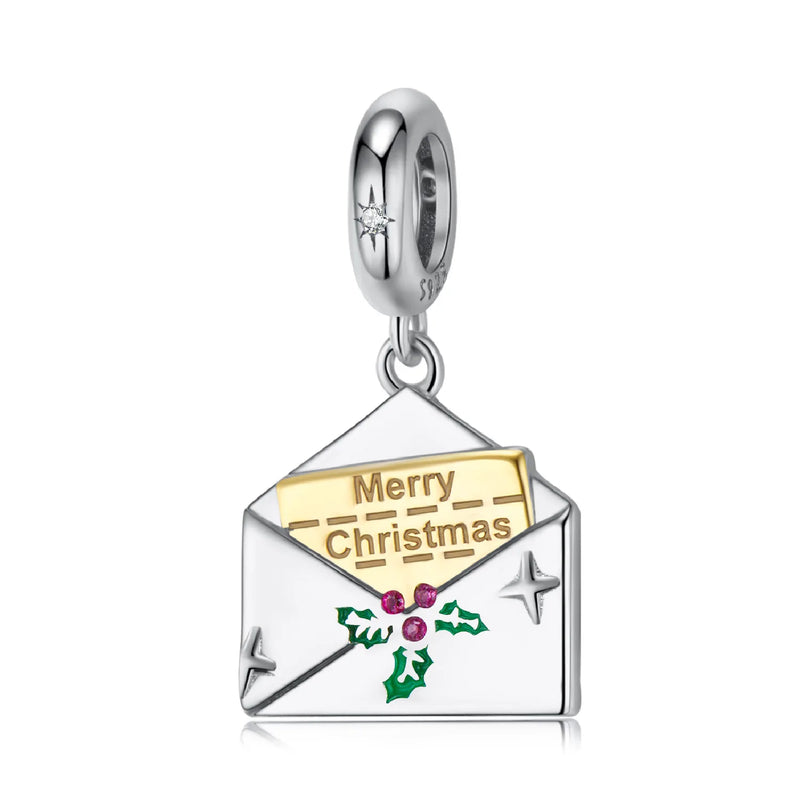 Christmas Sweet Greeting Card Pendant Necklace Bracelet DIY