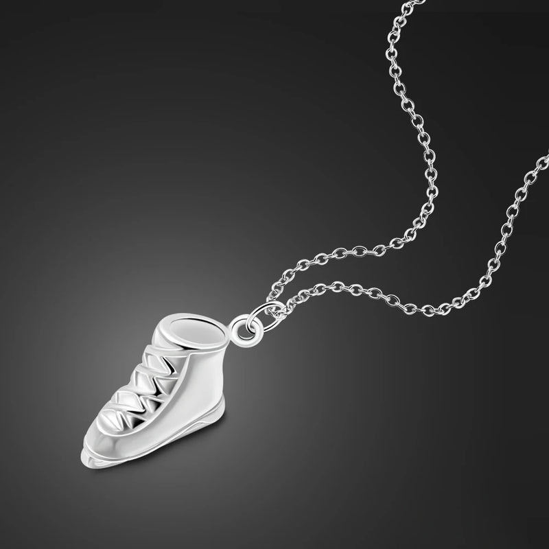Skates Pendant Solid Silver Short Necklace for Women