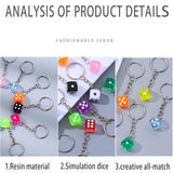 Resin Dice Key Ring Mini Mahjong Bag Charm