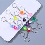 Resin Dice Key Ring Mini Mahjong Bag Charm
