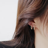 Sparkling Zircon Square Earrings in 14K Copper