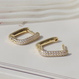 Sparkling Zircon Square Earrings in 14K Copper