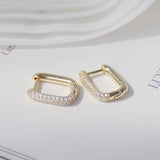 Sparkling Zircon Square Earrings in 14K Copper