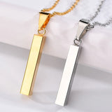 Glossy Wishing Pillar Necklace for Couples - Stainless Steel Pendant