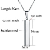 Glossy Wishing Pillar Necklace for Couples - Stainless Steel Pendant