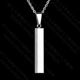 Glossy Wishing Pillar Necklace for Couples - Stainless Steel Pendant
