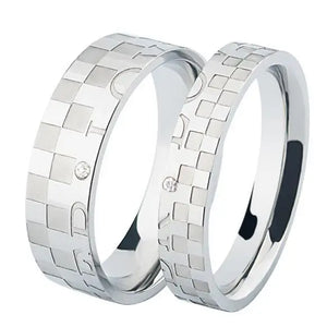 Stainless Steel Small Squares Couple Rings