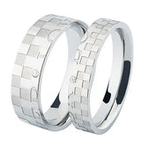 Stainless Steel Small Squares Couple Rings