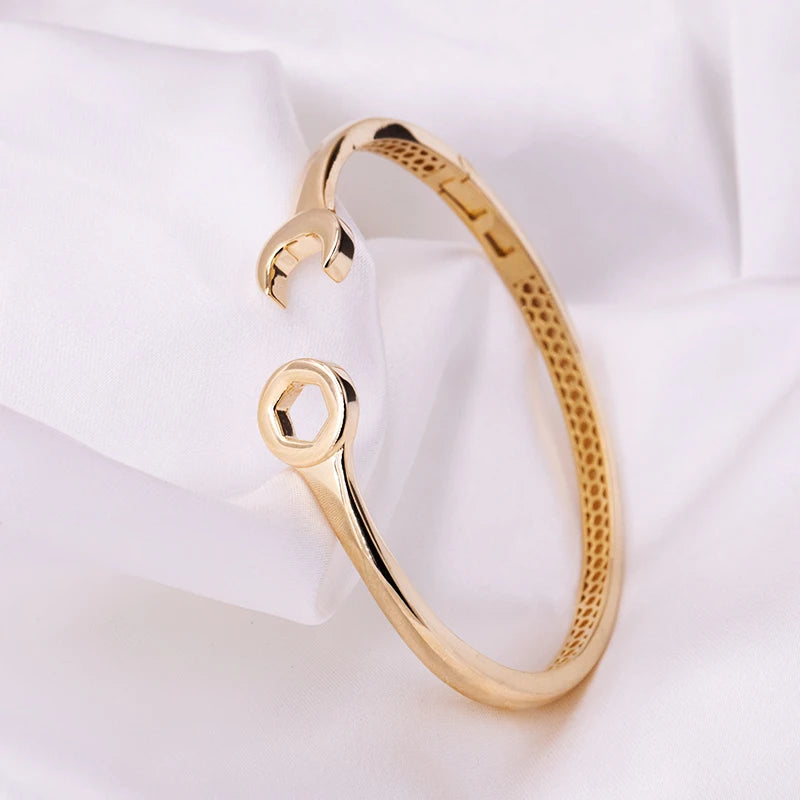 Sterling Silver 925 Wrench Screw Couple Bracelet 18K Hot Jewelry Wedding Party