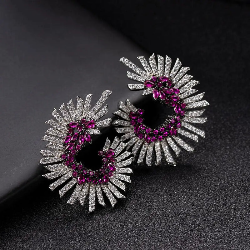 Flower Flash Bride Ear Jewelry Set
