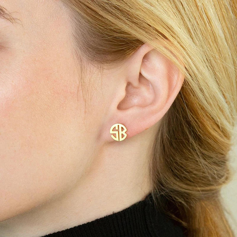 Custom Name Earrings Stainless Steel Monogram Jewelry Gift