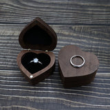 Heart-shaped Wooden Ring Box Jewelry Organizer