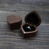 Heart-shaped Wooden Ring Box Jewelry Organizer