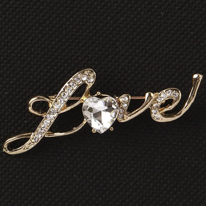 Creative Love Brooch Jewelry For Women/Men Metal Scarf Wedding Gift