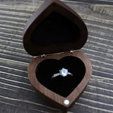 Heart-shaped Proposal Ring Wooden Storage Box