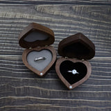 Heart-shaped Proposal Ring Wooden Storage Box