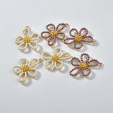 30pcs/lot Flower Shape Alloy Floating Locket Charms DIY Jewelry Accessory