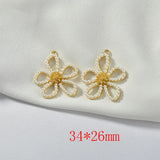 30pcs/lot Flower Shape Alloy Floating Locket Charms DIY Jewelry Accessory