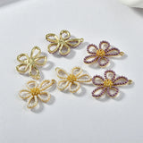30pcs/lot Flower Shape Alloy Floating Locket Charms DIY Jewelry Accessory