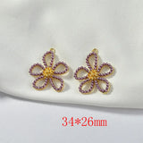 30pcs/lot Flower Shape Alloy Floating Locket Charms DIY Jewelry Accessory