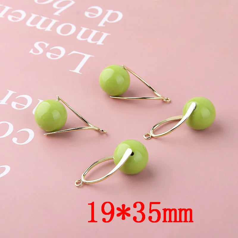 30pcs Resin Beads Core Water Droplets Shape Alloy Locket Pendant Charms Lot