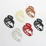 50pcs Rubber Paint Pretty Girls Heads Alloy Charms for DIY Jewelry