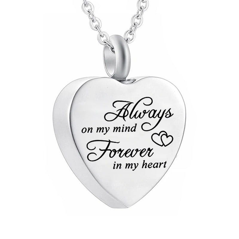 Always on My Mind Forever in My Heart Memorial Keepsake Pendant