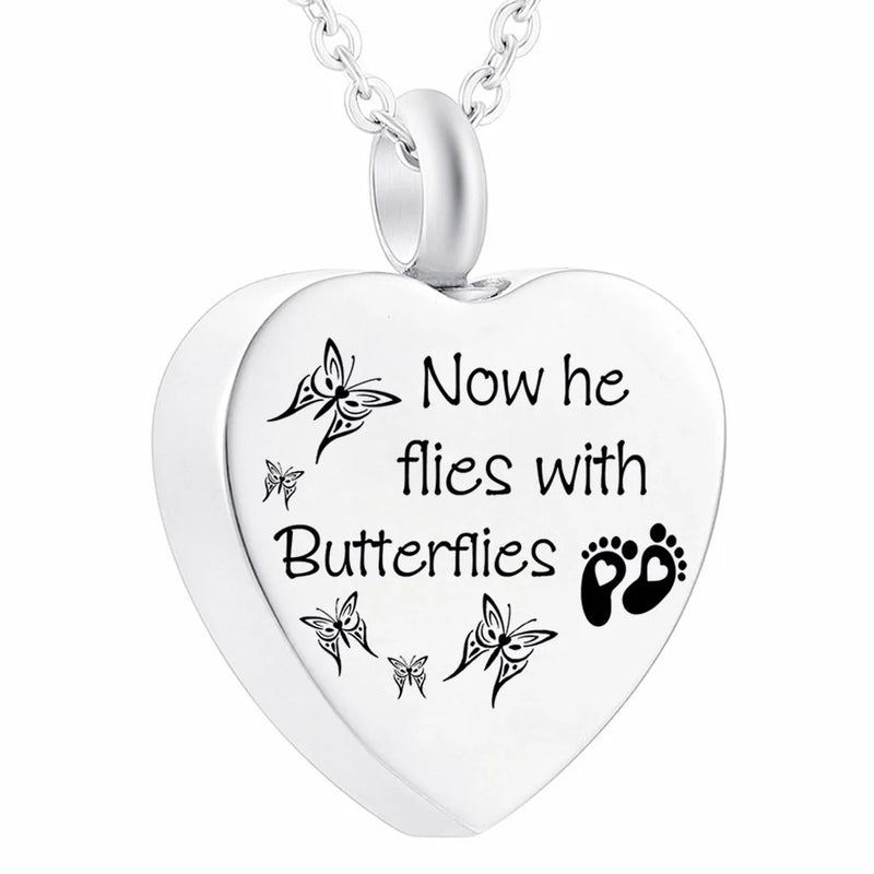 Butterfly Urn Pendant Keepsake Necklace for Woman