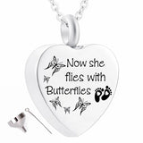 Butterfly Urn Pendant Keepsake Necklace for Woman
