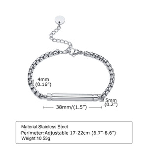 Box Chain Urn Bracelet for Ashes, Memorial Jewelry