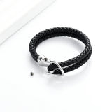 Leather Cremation Bracelet for Ashes Men