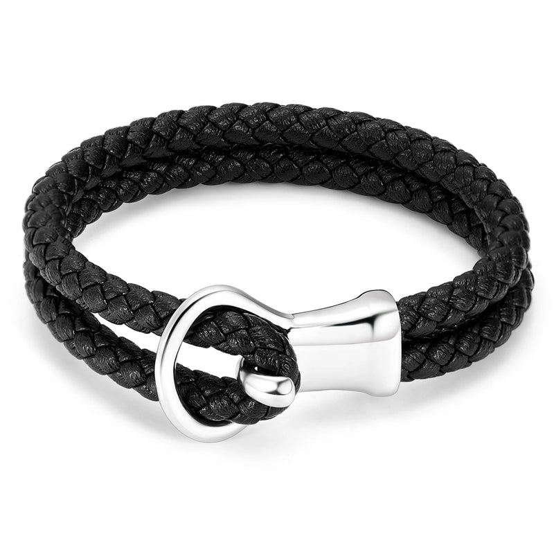 Leather Cremation Bracelet for Ashes Men