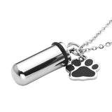 Pet Paw Print Cremation Urn Pendant with Key chain
