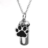 Pet Paw Print Cremation Urn Pendant with Key chain