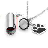 Pet Paw Print Cremation Urn Pendant with Key chain