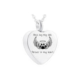 Pet Cremation Heart Jewelry Stainless Steel Urn Box Dog Paw Angel Wing Souvenir