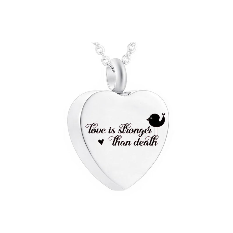 Stainless Steel Cremation Heart Jewelry Urn Necklace